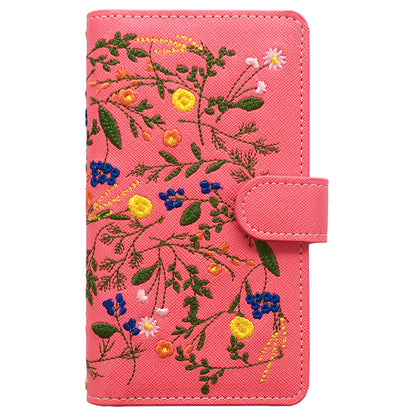 【梅澤商店】 100機種以上対応 ボタニカル 刺繍 花 花柄 フラワー ハンドあり スマホケース 手帳型ケース ケース カバー
