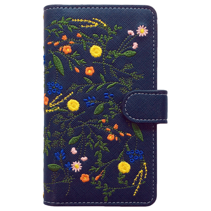 【梅澤商店】 100機種以上対応 ボタニカル 刺繍 花 花柄 フラワー ハンドあり スマホケース 手帳型ケース ケース カバー
