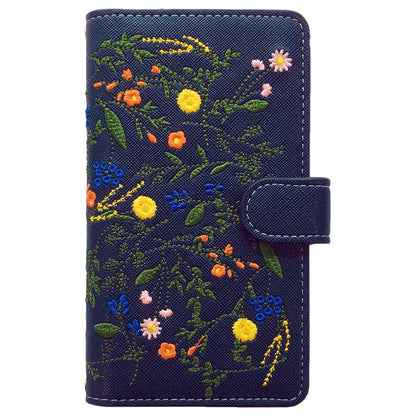 【梅澤商店】 100機種以上対応 ボタニカル 刺繍 花 花柄 フラワー ハンドあり スマホケース 手帳型ケース ケース カバー