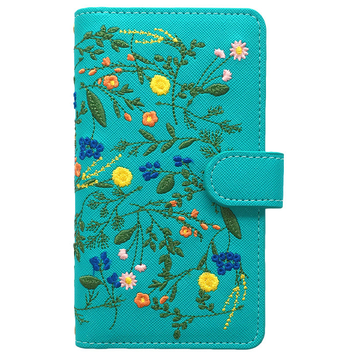 【梅澤商店】 100機種以上対応 ボタニカル 刺繍 花 花柄 フラワー ハンドあり スマホケース 手帳型ケース ケース カバー