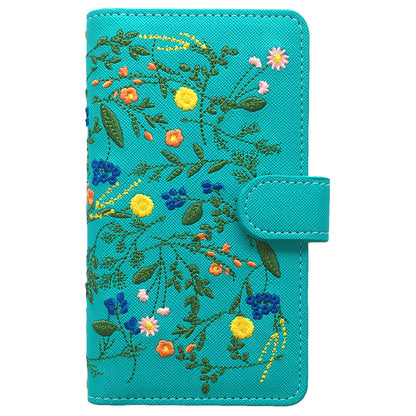 【梅澤商店】 100機種以上対応 ボタニカル 刺繍 花 花柄 フラワー ハンドあり スマホケース 手帳型ケース ケース カバー