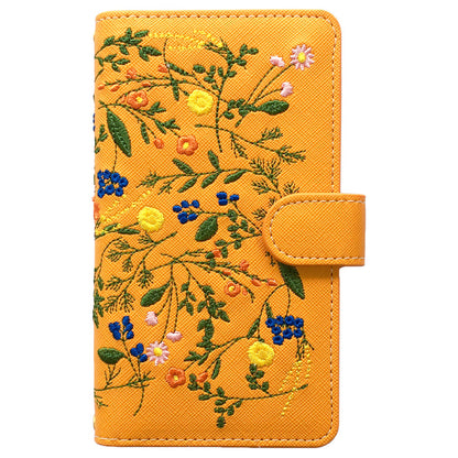 【梅澤商店】 100機種以上対応 ボタニカル 刺繍 花 花柄 フラワー ハンドあり スマホケース 手帳型ケース ケース カバー