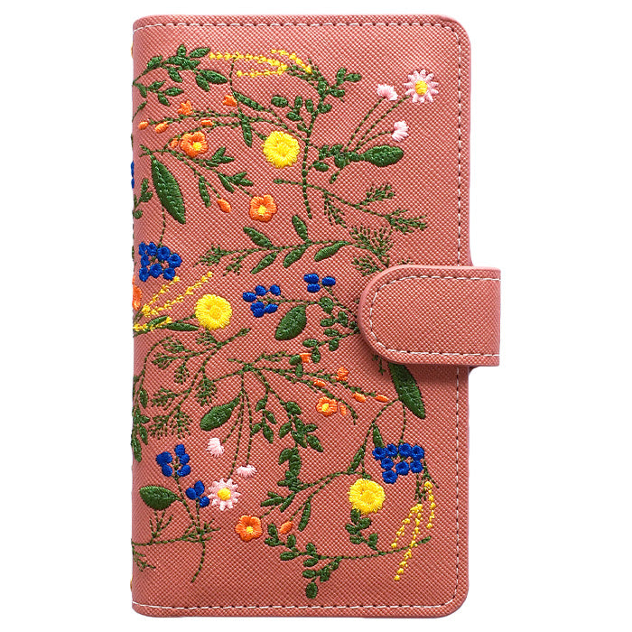 【梅澤商店】 100機種以上対応 ボタニカル 刺繍 花 花柄 フラワー ハンドあり スマホケース 手帳型ケース ケース カバー
