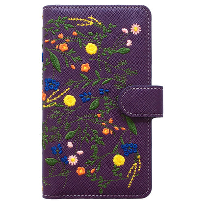 【梅澤商店】 100機種以上対応 ボタニカル 刺繍 花 花柄 フラワー ハンドあり スマホケース 手帳型ケース ケース カバー
