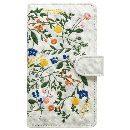 【梅澤商店】 100機種以上対応 ボタニカル 刺繍 花 花柄 フラワー ハンドあり スマホケース 手帳型ケース ケース カバー