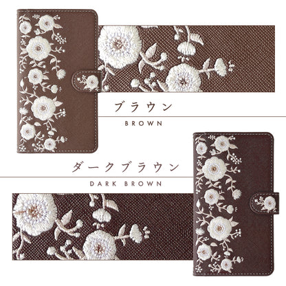 【梅澤商店】 100機種以上対応 ハンドあり インド刺繍 花 花柄 カバー スマホケース 手帳型ケース ケース カバー