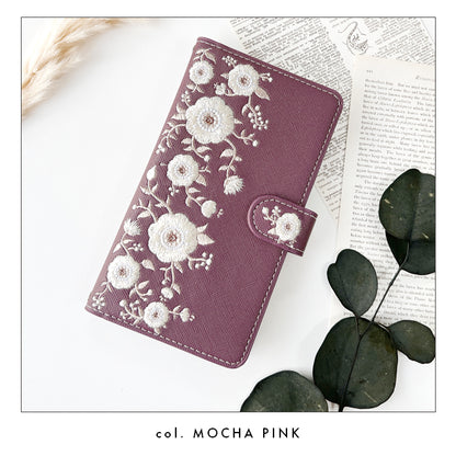 【梅澤商店】 100機種以上対応 ハンドあり インド刺繍 花 花柄 カバー スマホケース 手帳型ケース ケース カバー