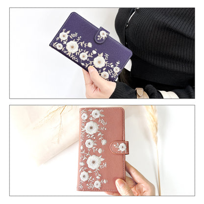 【梅澤商店】 100機種以上対応 ハンドあり インド刺繍 花 花柄 カバー スマホケース 手帳型ケース ケース カバー