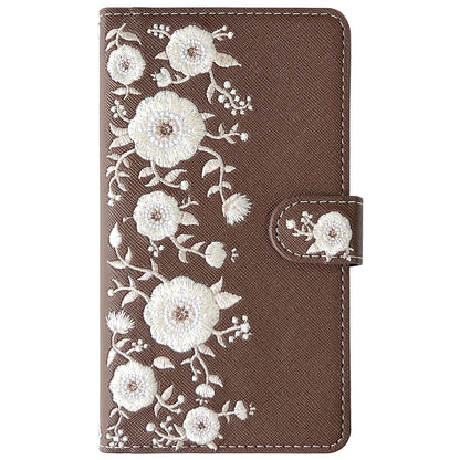 【梅澤商店】 100機種以上対応 ハンドあり インド刺繍 花 花柄 カバー スマホケース 手帳型ケース ケース カバー