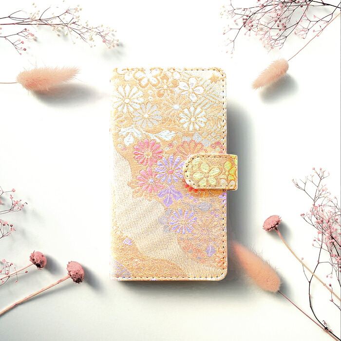 【梅澤商店】 らくらくスマートフォンme F-01L / F-42A スマホケース 手帳型ケース ケース カバー ハンド付き西陣織 明 f01l f42a 【安心の返品保証付き】